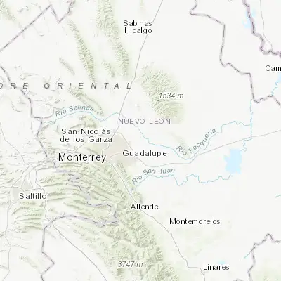 Map showing location of Pesquería (25.785430, -100.050980)