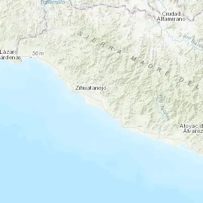 Map showing location of Petatlán (17.537680, -101.267980)