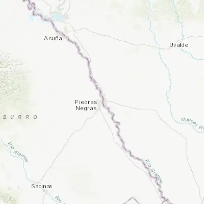 Map showing location of Piedras Negras (28.700070, -100.523530)