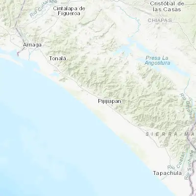 Map showing location of Pijijiapan (15.686180, -93.209380)