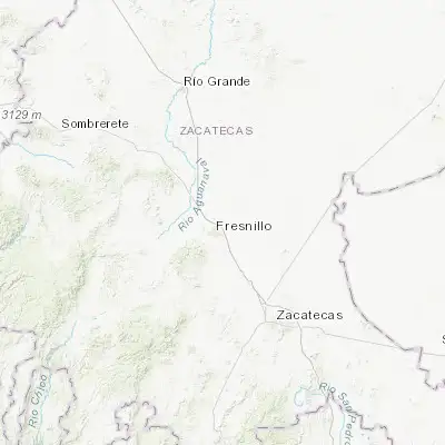 Map showing location of Plateros (23.229220, -102.842900)