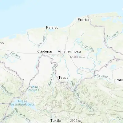Map showing location of Playas del Rosario (17.853080, -92.932190)