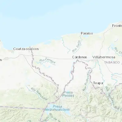 Map showing location of Poblado C-33 20 de Noviembre (17.967500, -93.565000)