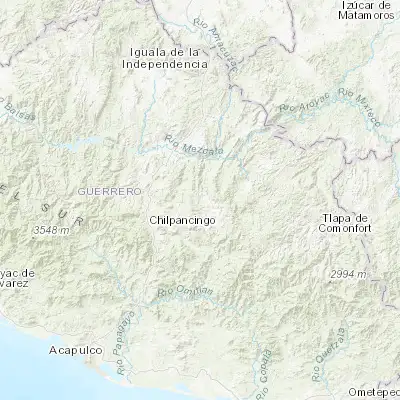 Map showing location of Pochahuizco (17.664720, -99.222780)