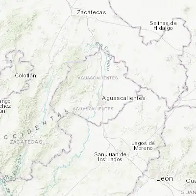 Map showing location of Pocitos (21.921670, -102.334720)