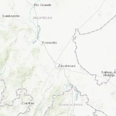 Map showing location of Pozos de Gamboa (22.948610, -102.570100)