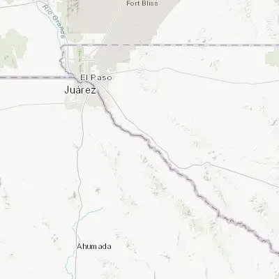 Map showing location of Praxédis Guerrero (31.366670, -106.016670)