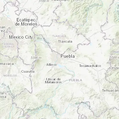 Map showing location of Puebla (19.037930, -98.203460)