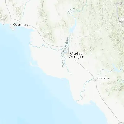 Map showing location of Pueblo Yaqui (27.355210, -110.034440)