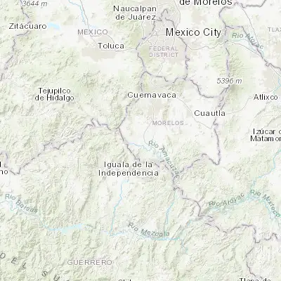 Map showing location of Puente de Ixtla (18.614720, -99.318060)