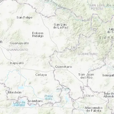 Map showing location of Puerto de Aguirre (20.806520, -100.432130)