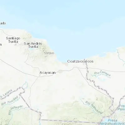 Map showing location of Puerto Esmeralda (18.147780, -94.517780)