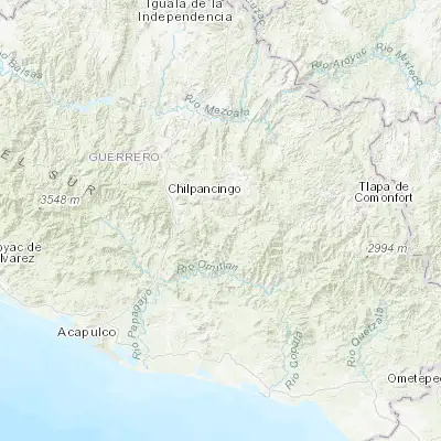 Map showing location of Quechultenango (17.414250, -99.242210)