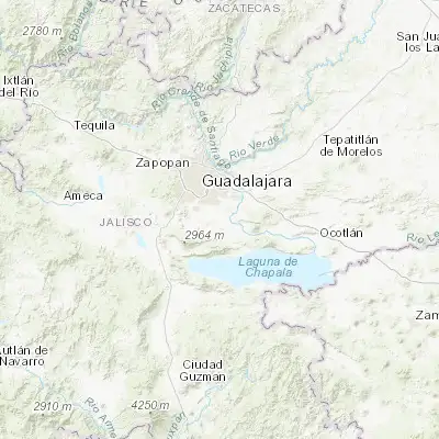 Map showing location of Rancho Alegre [Fraccionamiento] (20.473610, -103.257780)