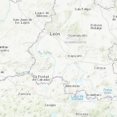 Map showing location of Rancho Nuevo de la Cruz (20.651050, -101.517860)