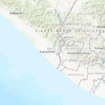Map showing location of Raymundo Enríquez (14.867220, -92.314660)