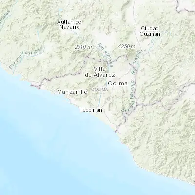 Map showing location of Rincón de López (19.053080, -103.932410)