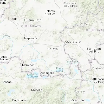 Map showing location of Rincón de Tamayo (20.423440, -100.754700)