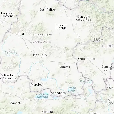 Map showing location of Rincón del Centeno (20.660760, -100.885320)