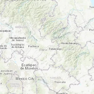 Map showing location of Rincones de la Hacienda (20.120000, -98.401670)