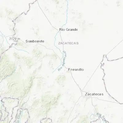 Map showing location of Río Florido (23.344640, -102.990390)