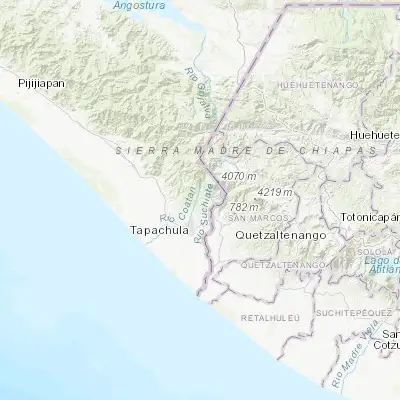 Map showing location of Salvador Urbina (15.035350, -92.208050)