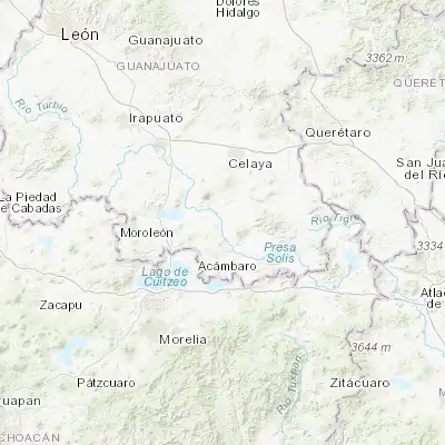 Map showing location of Salvatierra (20.213220, -100.880230)