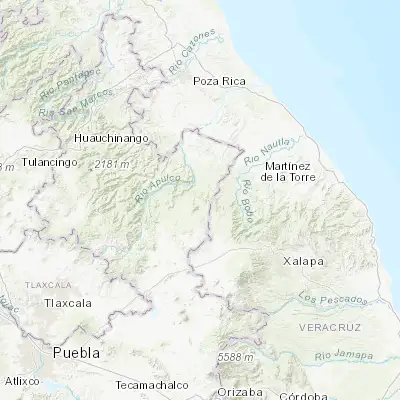 Map showing location of San Acateno (19.875270, -97.366860)