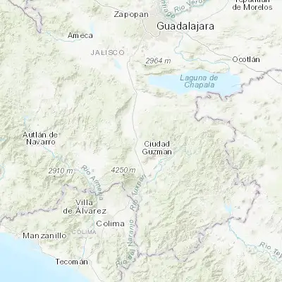 Map showing location of San Andrés Ixtlán (19.819880, -103.469060)