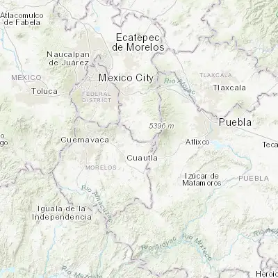 Map showing location of San Andrés Tlalamac (18.966940, -98.807780)
