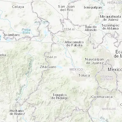 Map showing location of San Antonio de las Huertas (19.562220, -99.971110)