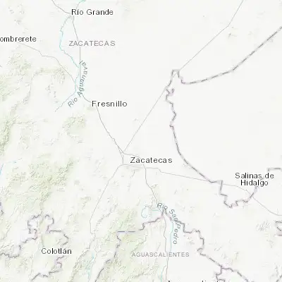 Map showing location of San Antonio del Cipres (22.938570, -102.487100)