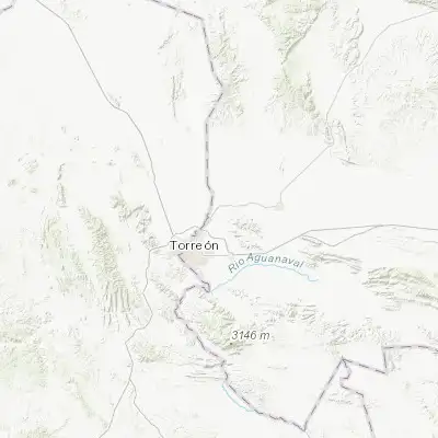 Map showing location of San Antonio del Coyote (25.694440, -103.285560)