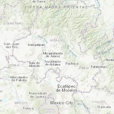 Map showing location of San Antonio Zaragoza (20.254970, -98.998280)