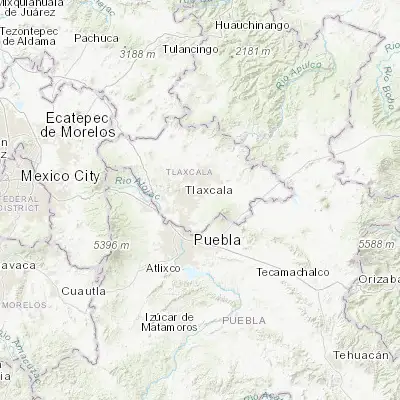 Map showing location of San Bartolomé Cuahuixmatlac (19.293330, -98.148060)