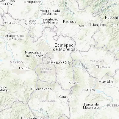 Map showing location of San Bernardino (19.476670, -98.896350)
