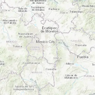 Map showing location of San Buenaventura (19.302500, -98.863060)