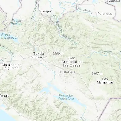 Map showing location of San Cristóbal de las Casas (16.731760, -92.641260)