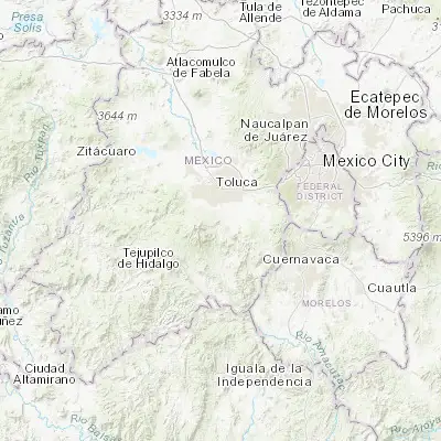 Map showing location of San Diego la Huerta (19.144720, -99.633330)