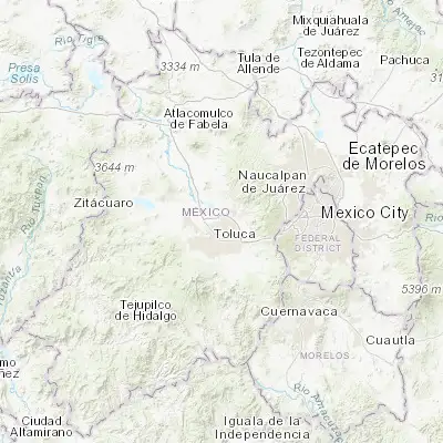 Map showing location of San Diego los Padres Cuexcontitlán Sección 5 B (19.376110, -99.612220)