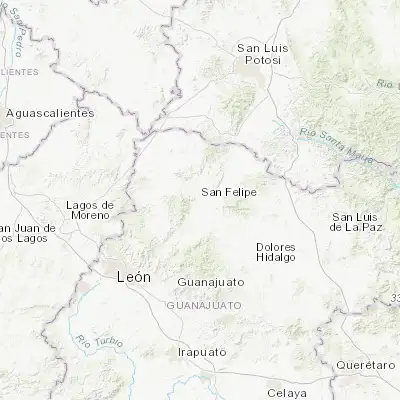 Map showing location of San Felipe (21.478310, -101.215660)