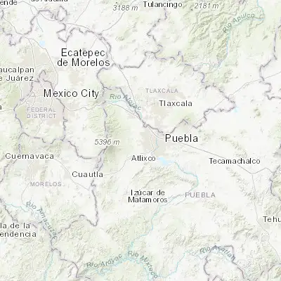 Map showing location of San Francisco Cuapa (19.068350, -98.365620)