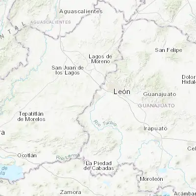 Map showing location of San Francisco del Rincón (21.018430, -101.855150)