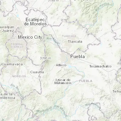 Map showing location of San Gregorio Atzompa (19.023490, -98.348220)