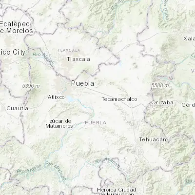 Map showing location of San Hipólito (18.940690, -97.873220)
