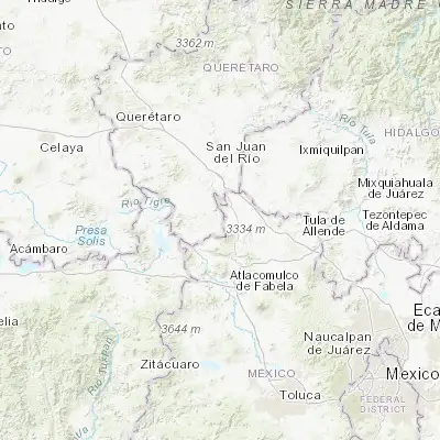 Map showing location of San Ildefonso Tultepec (20.143810, -99.959460)