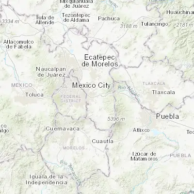 Map showing location of San Jerónimo Cuatro Vientos (19.293060, -98.841670)