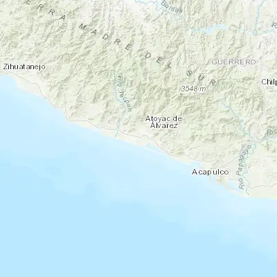 Map showing location of San Jerónimo de Juárez (17.139150, -100.470670)