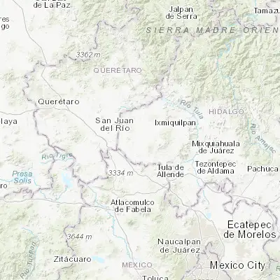 Map showing location of San José Atlán (20.338330, -99.673960)