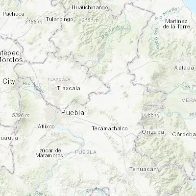 Map showing location of San José Chiapa (19.241050, -97.766420)